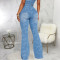 Fashion printed jeans stretch fit Bell-bottoms