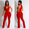 Fashionable and Sexy Hanging Neck Hollow Long jumpsuit