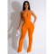 Fashionable and Sexy Hanging Neck Hollow Long jumpsuit