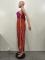 Fashionable printed multi-color pleated irregular dress