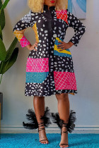 Fashionable multicolor printed dress