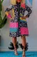 Fashionable multicolor printed dress
