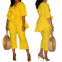 Fashion Large Wide Leg Trouser Set