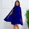 Fashion Chiffon Pullover Cape Bat Sleeve Large Dress
