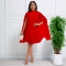 Fashion Chiffon Pullover Cape Bat Sleeve Large Dress