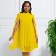 Fashion Chiffon Pullover Cape Bat Sleeve Large Dress