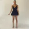 Sexy suspender satin chain edge dress