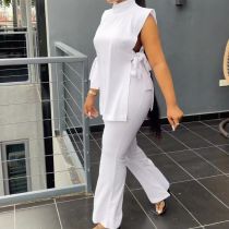Fashion round neck sexy loose casual set