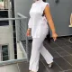 Fashion round neck sexy loose casual set