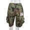 Fashionable loose fitting casual letter patch camouflage shorts