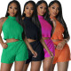 Casual pleated fabric sleeveless vest shorts two-piece set