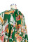 Fashionable lace up printed chiffon shirt bat sleeve top
