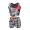 Fashion anime positioning printed shorts two-piece set