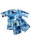 Fashion Large Pattern Printed Short Sleeve Two Piece Set (With Pockets)