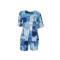 Fashion Large Pattern Printed Short Sleeve Two Piece Set (With Pockets)