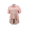 Fashion striped loose fitting casual home two-piece set