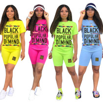 Letter printed fashion casual suit