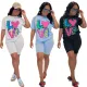 Fashion casual sports solid color short sleeved set