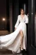 Sexy V-neck long sleeved open back long skirt