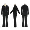 Fashion long sleeve zip top Bell-bottoms suit