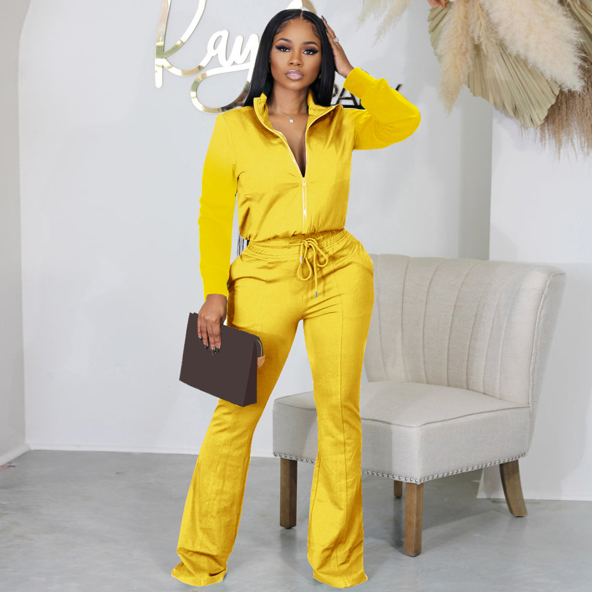 Long Sleeved Top Bell Bottom Set