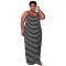 Striped Print Dress Large Women's L-5XL Home Suit Loose fitting Dress