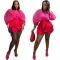 Fashion simulation yarn top and woven shorts set