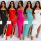 Fashion Strap Wrapped Chest Sleeveless Open Back Dress