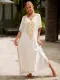 Embroidered Holiday Robe Bikini Sunscreen Shirt Dress