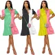 Fashion Colored Casual Shirt Dress