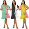 Fashion Colored Casual Shirt Dress