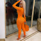 Fashionable and sexy hollow out perspective slim fitting jumpsuit