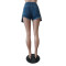 Fashion apron elastic denim shorts
