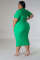 Fashion Plus Size Bubble Pineapple Pattern Casual Short Sleeve Dress