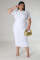 Fashion Plus Size Bubble Pineapple Pattern Casual Short Sleeve Dress