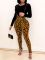 Fashion leopard print strap print two-piece set