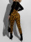 Fashion leopard print strap print two-piece set
