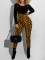 Fashion leopard print strap print two-piece set
