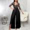 Sexy and fashionable solid V-neck jumpsuit