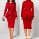 Sexy ruffle top with split back skirt two-piece set