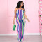 Fashion Large Hanging Neck Stripe Casual Home Two Piece Set