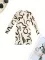Fashionable geometric printed long sleeved dress