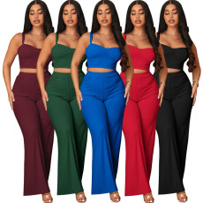 Sexy Fashion Solid Color Casual Women's Two Piece Set
