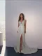 Sexy V-neck Slim Fit Wrap Hip Dress Sequin Split Long Dress
