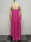 Sexy Large Chain Shoulder Strap Irregular Large Hem Strap Sleeveless Dress