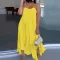 Sexy Large Chain Shoulder Strap Irregular Large Hem Strap Sleeveless Dress