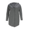Fashion casual one button cardigan jacket V-neck hooded mid length top