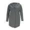 Fashion casual one button cardigan jacket V-neck hooded mid length top