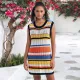 Fashionable beach cover up hollowed out holiday knit