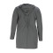Fashion casual one button cardigan jacket V-neck hooded mid length top